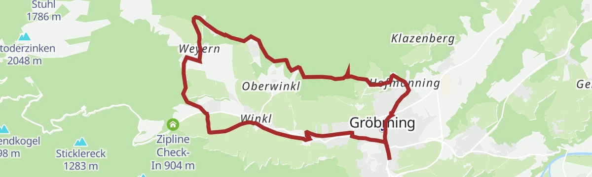 Route map: Winkl-Lend-Rundweg Gröbminger "Weitwanderweg" G13
